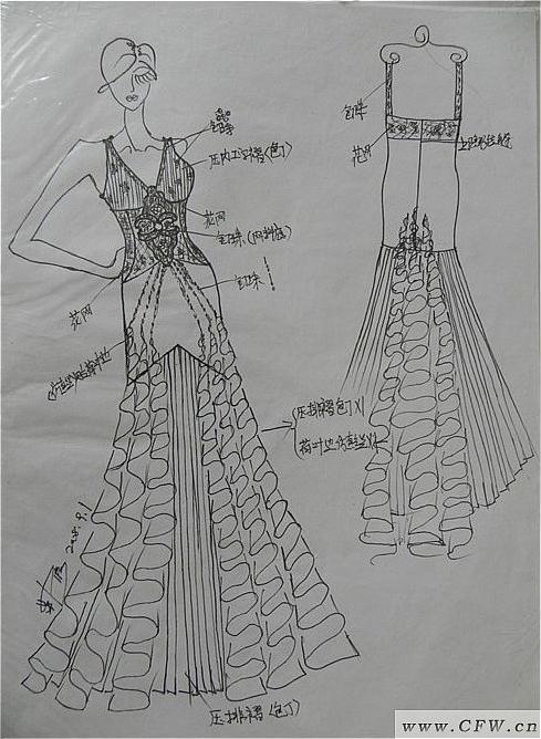我的设计手稿 婚纱礼服的灵感与创作